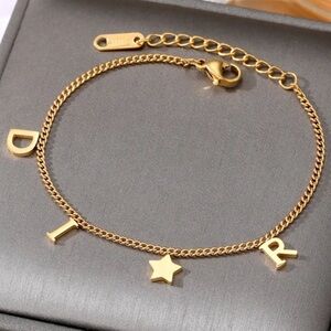 Fashion inspired Jewelry  gold plated stainless steel trendy star bracelet